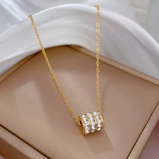 Waterproof Barrel Rhinestone Necklace