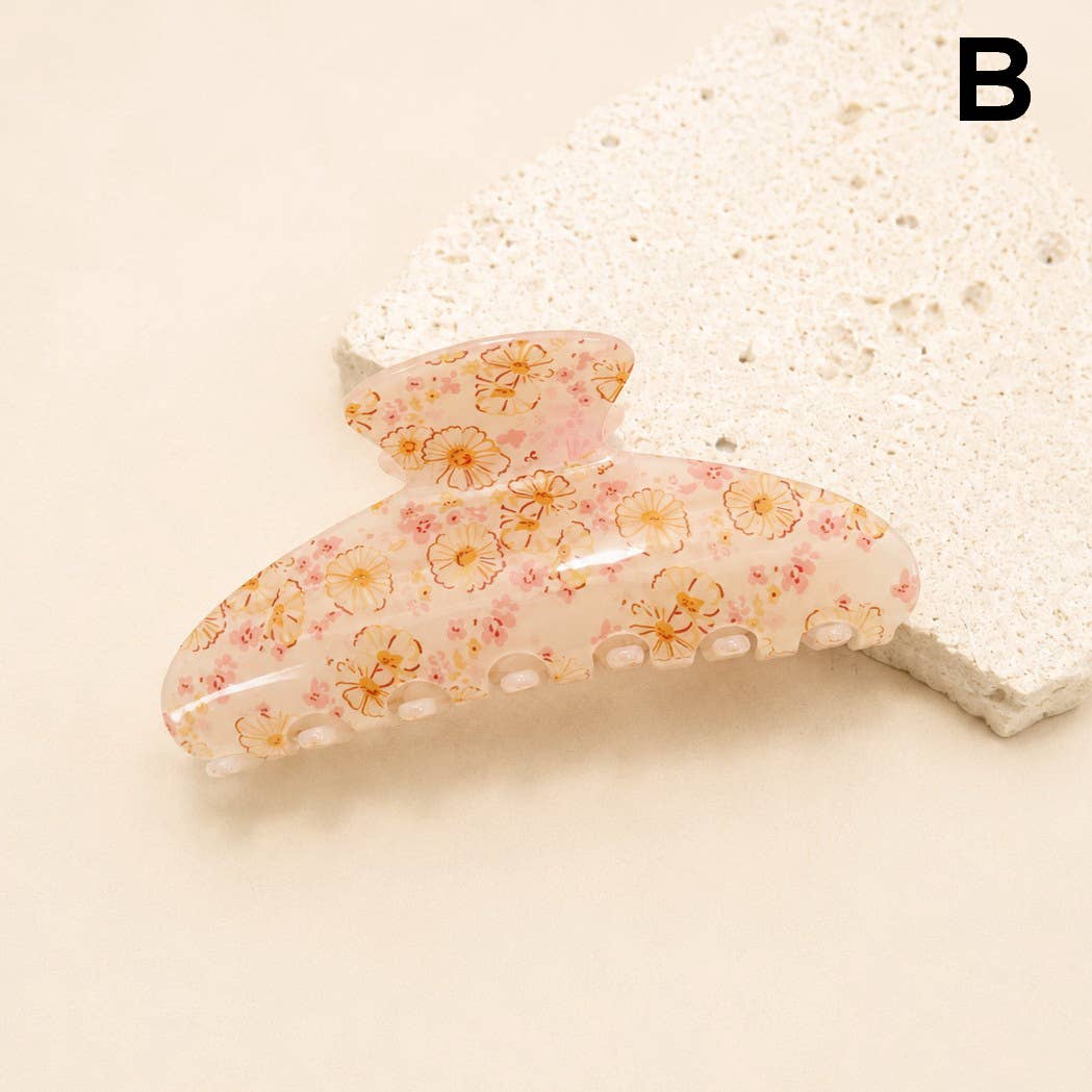 Floral Hair Claw Clip