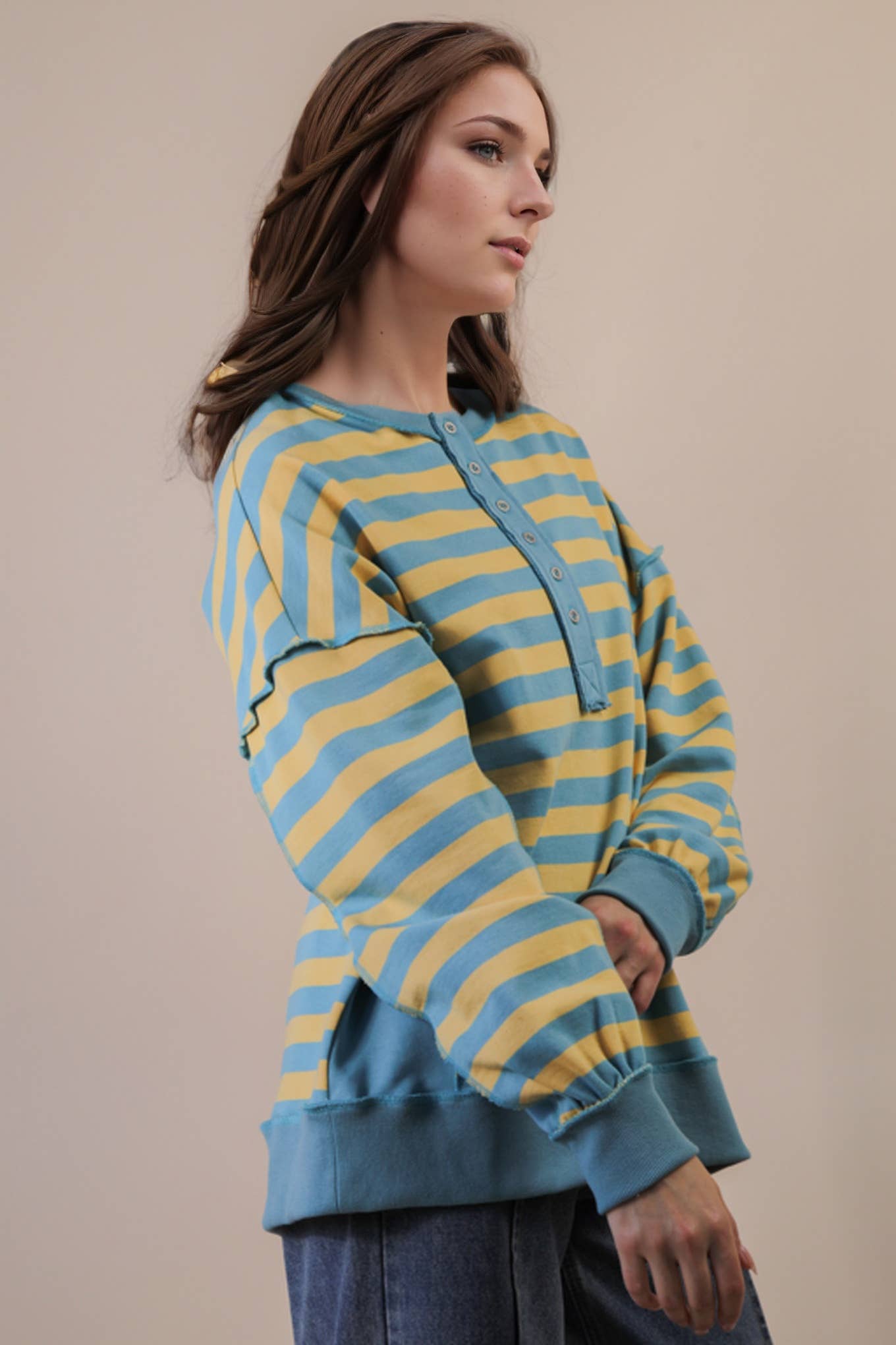 Oversized Striped Rugby Top