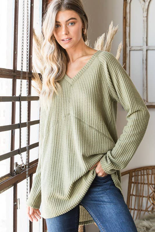 Solid Waffle Stitch Top