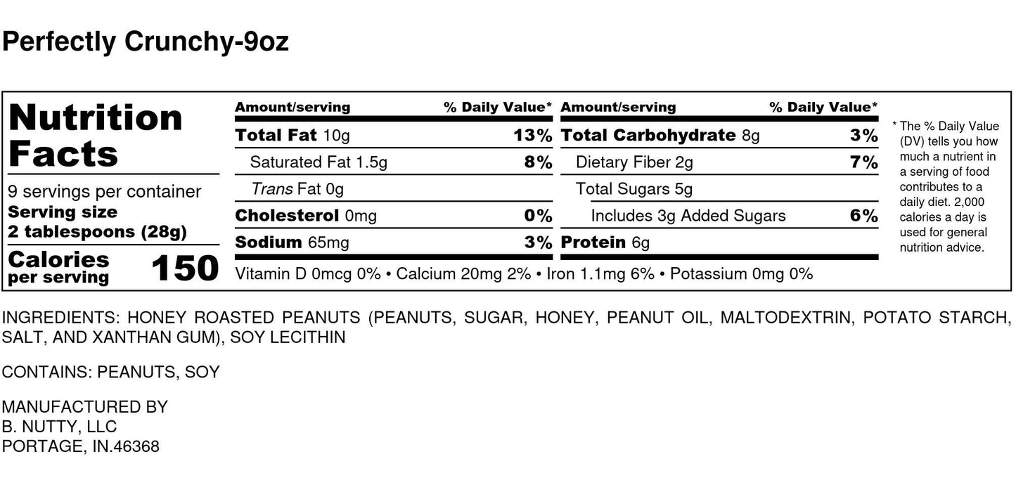 Perfectly Crunchy BNutty Peanut Butter - 9oz