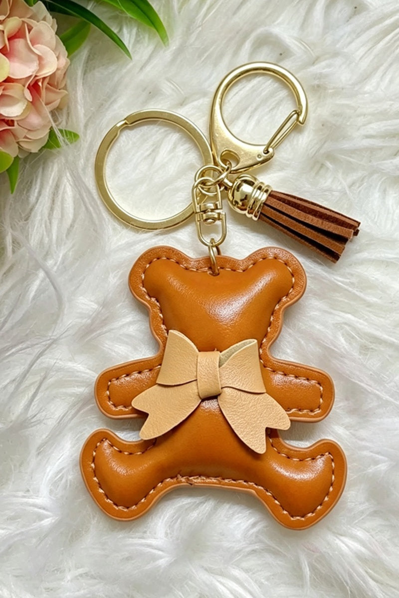 Vegan Leather Teddy Bag Charm