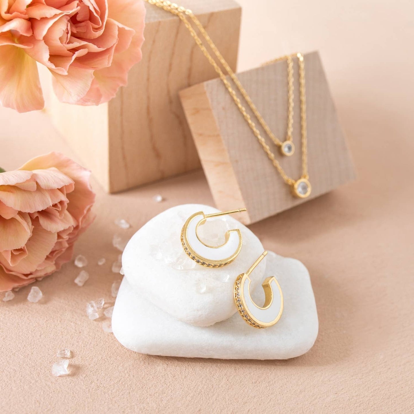 Mini Colorful Pave Hoops