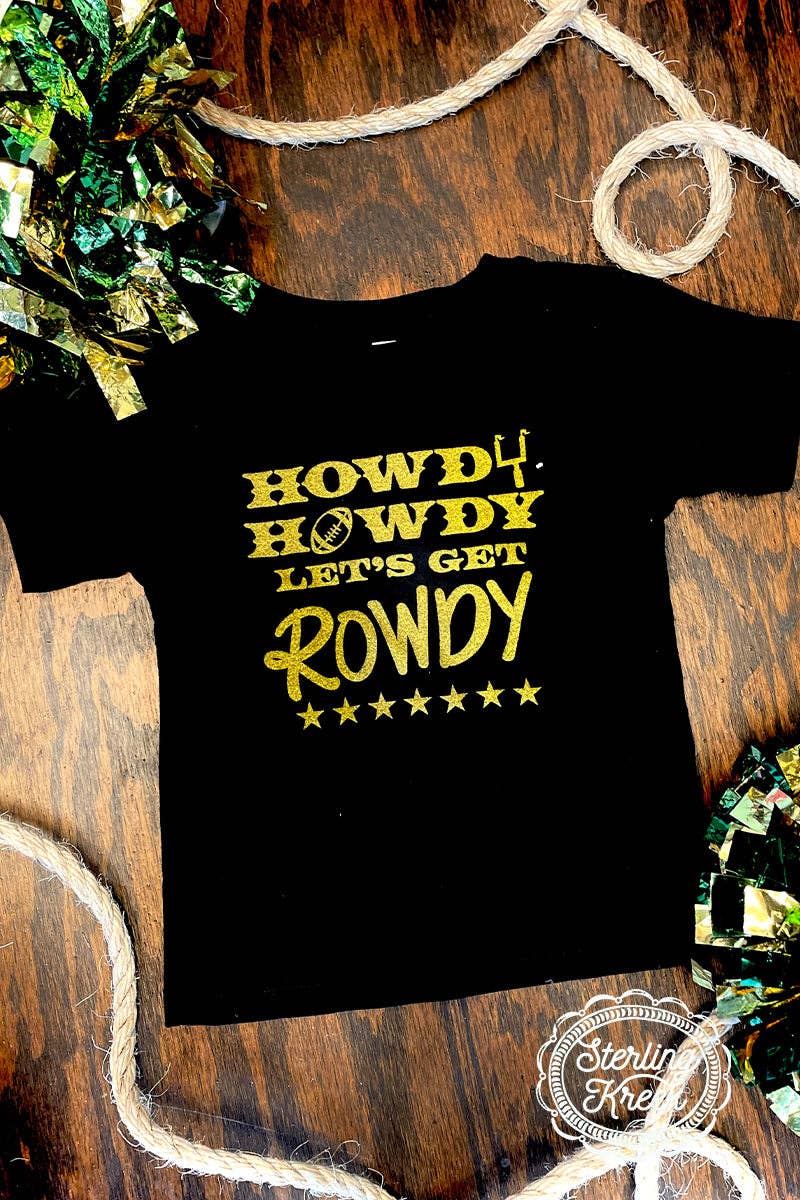 Howdy Howdy Kids Tee Black & Gold