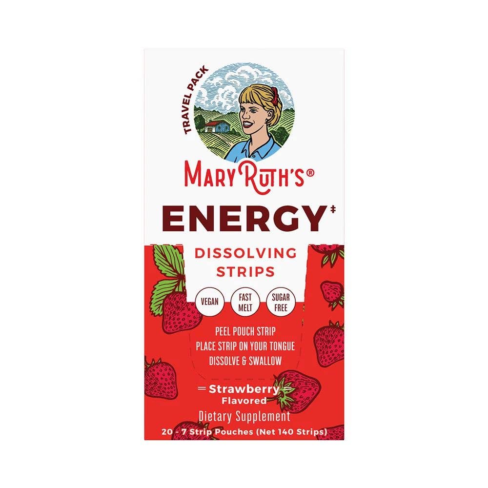 Strawberry Enegy Support Dissolving Strips Travel Pack