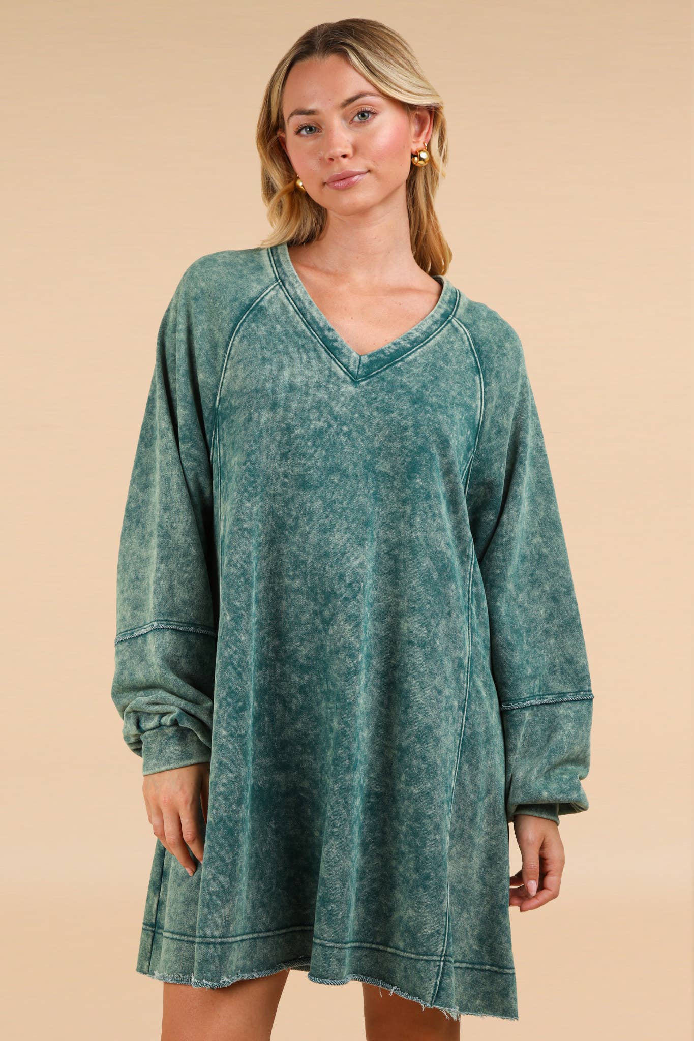 Mineral Washed Oversized Mini Dress