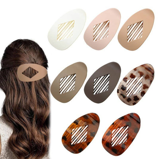 Oval Flat Hair Claw Clips