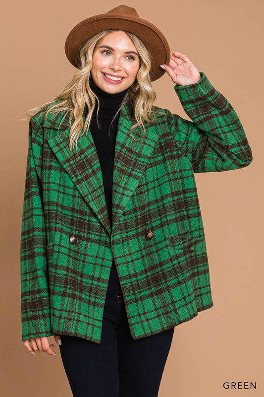 Green Plaid Coat