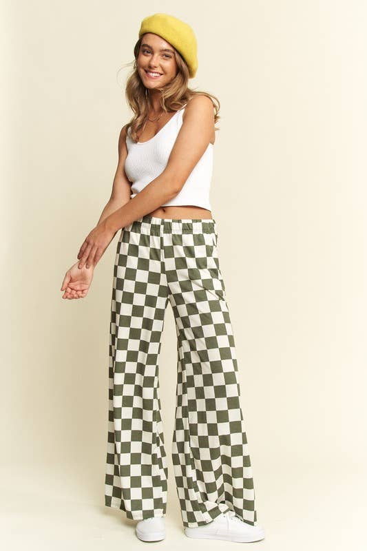 Plus Checkerboard Pants