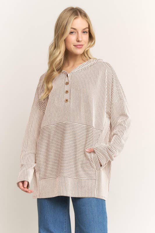 Brown Stripe Hoodie