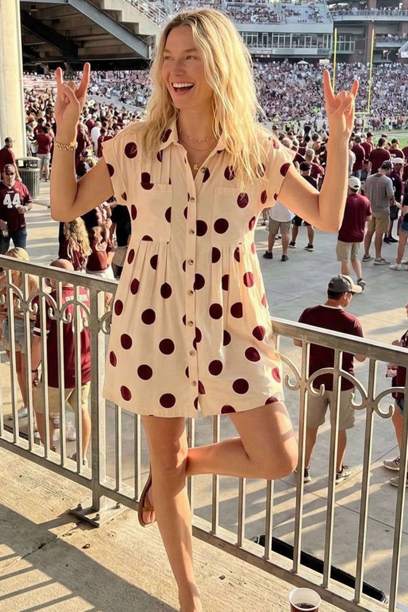 Polka Dot Poplin Mini Dress