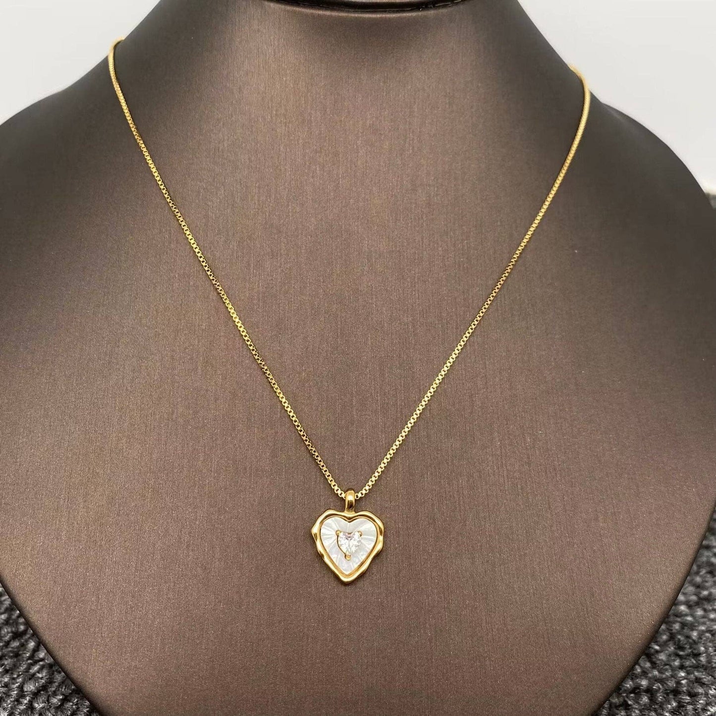 18K Heart Charm Necklace