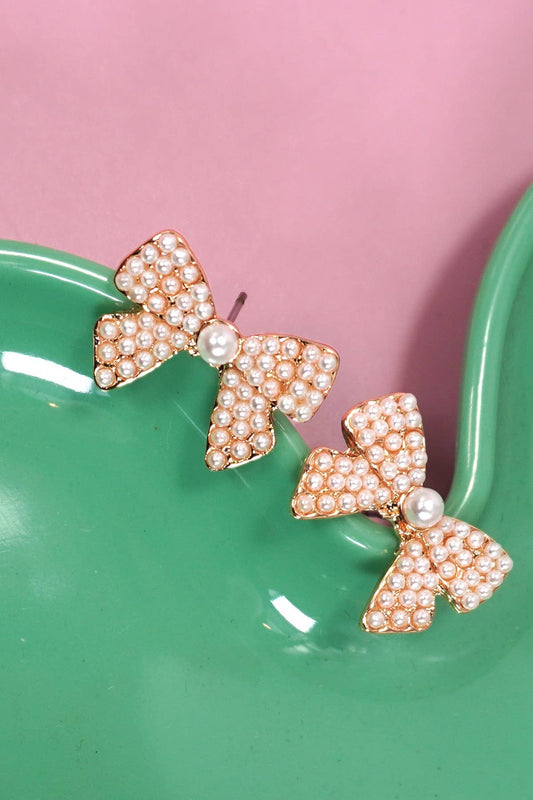Pearl Bow Stud Earring