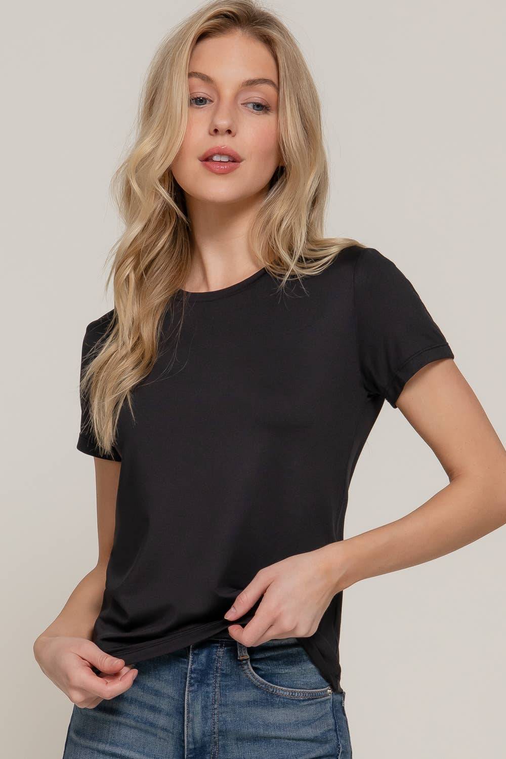 Short Sleeve Butter Soft Round Neck Top