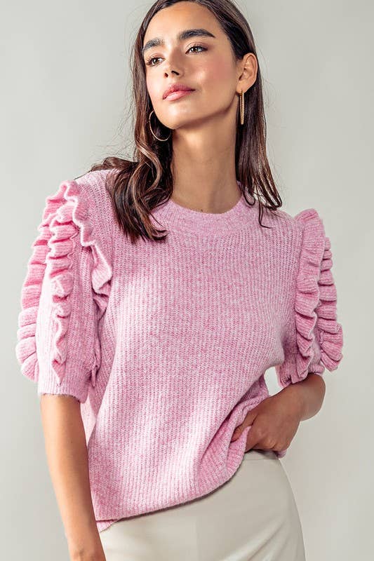 Ruffled and Ribbed Top
