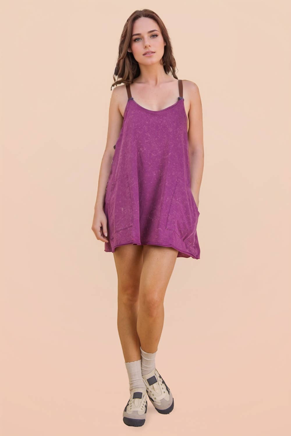 Mineral Washed Dress with Shorts Inside 