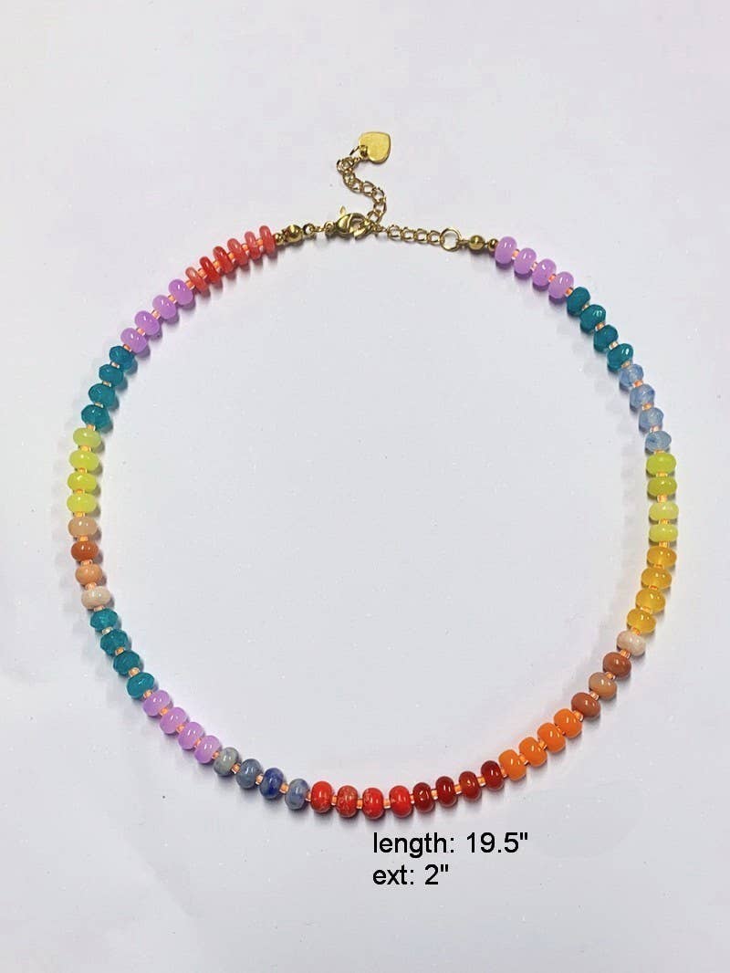 Stone Glass Bead Necklace