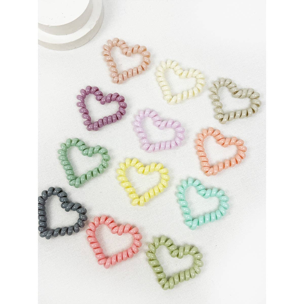 Heart Shape of Spiral Hair Tie Set