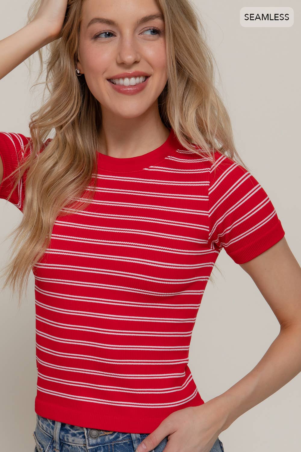 Crew Neck Seamless Top