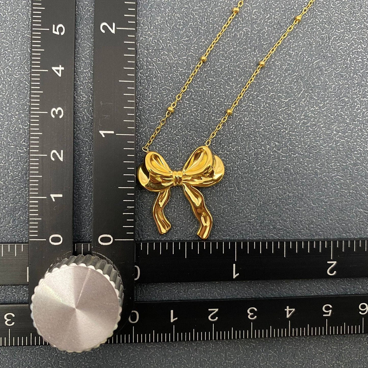 18K Gold Plated Stainless Steel Bow Charm Necklace