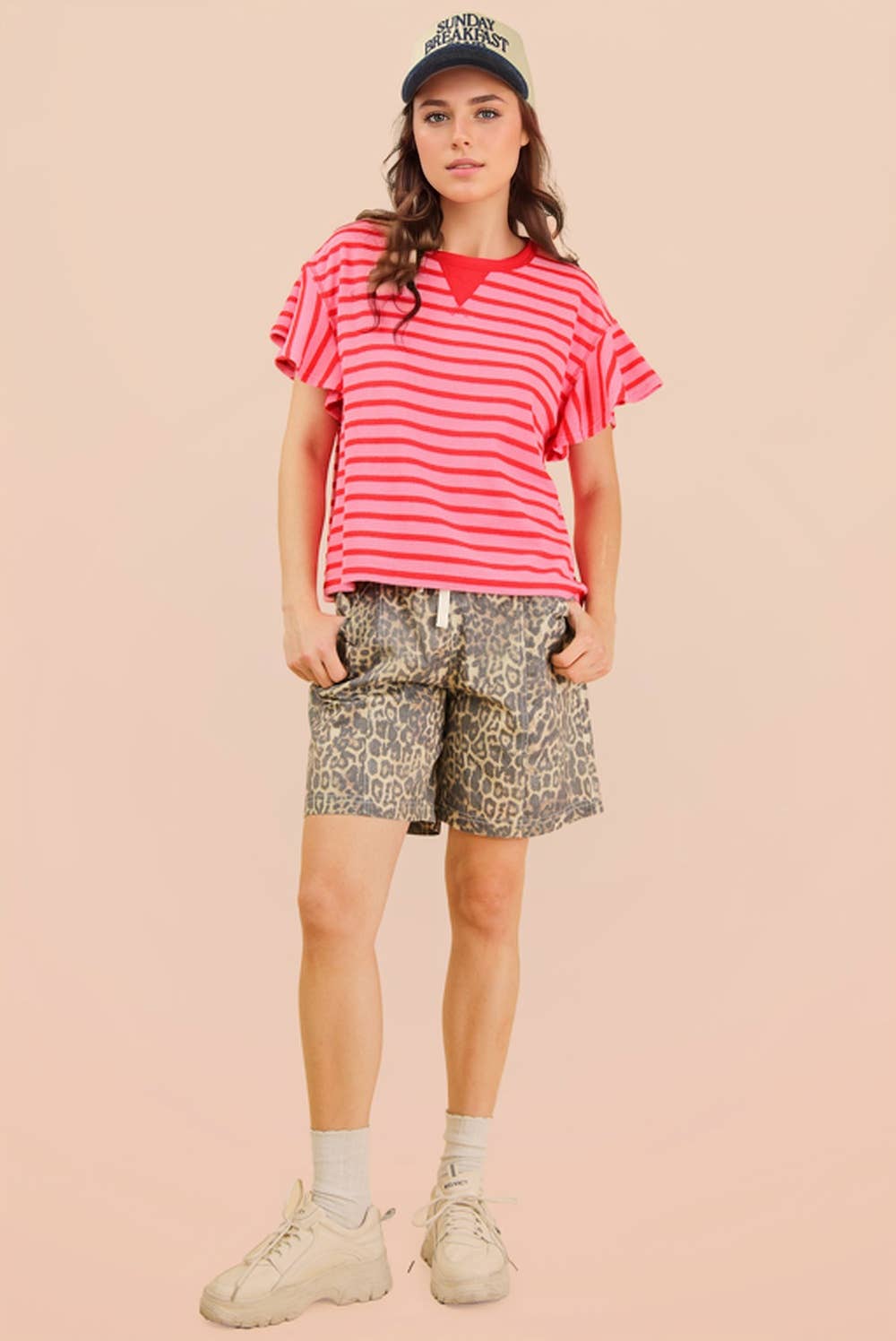 Sophia Ruffle Stripe Knit Top