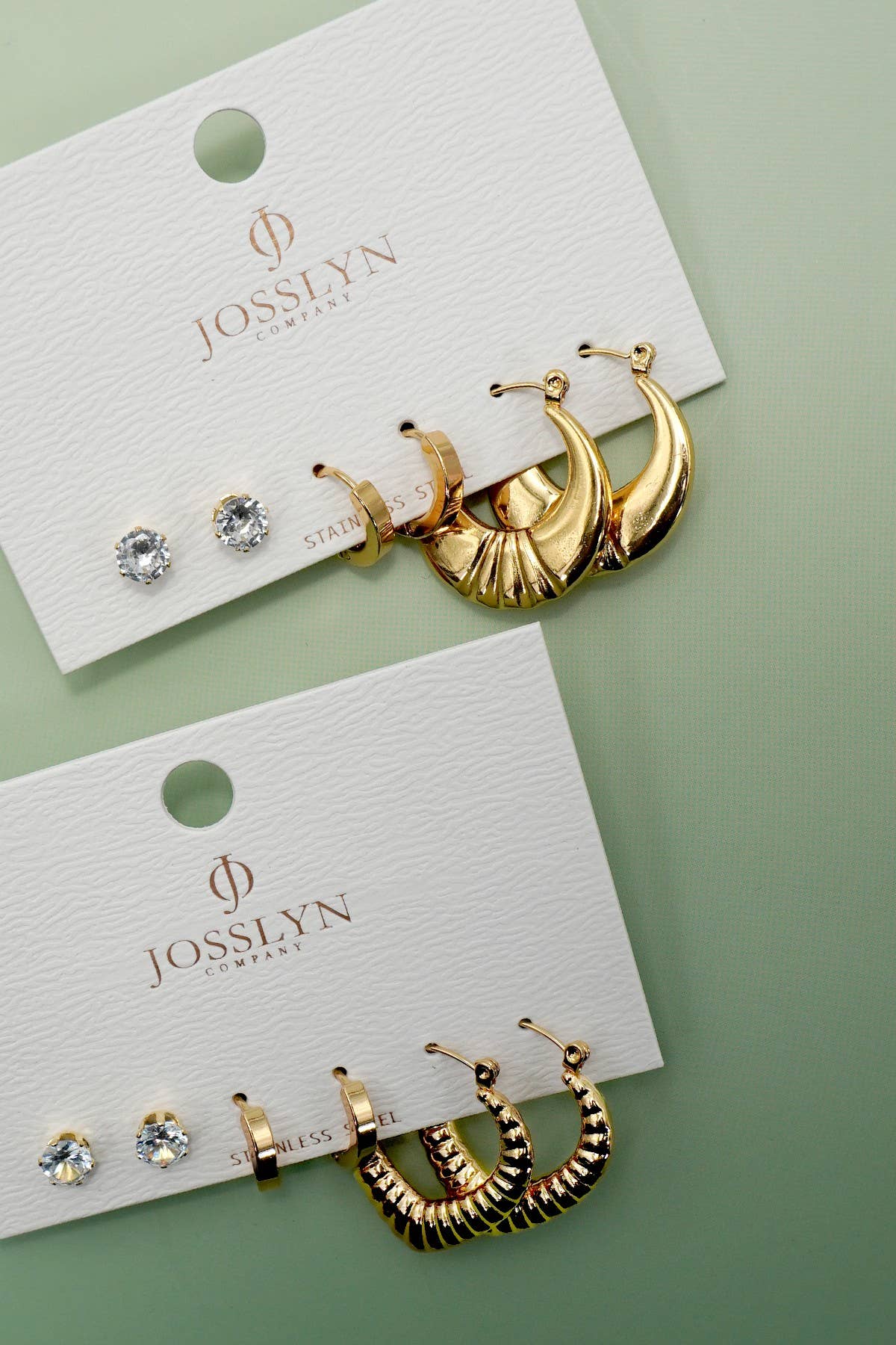Waterproof Stud & Hoop Trio