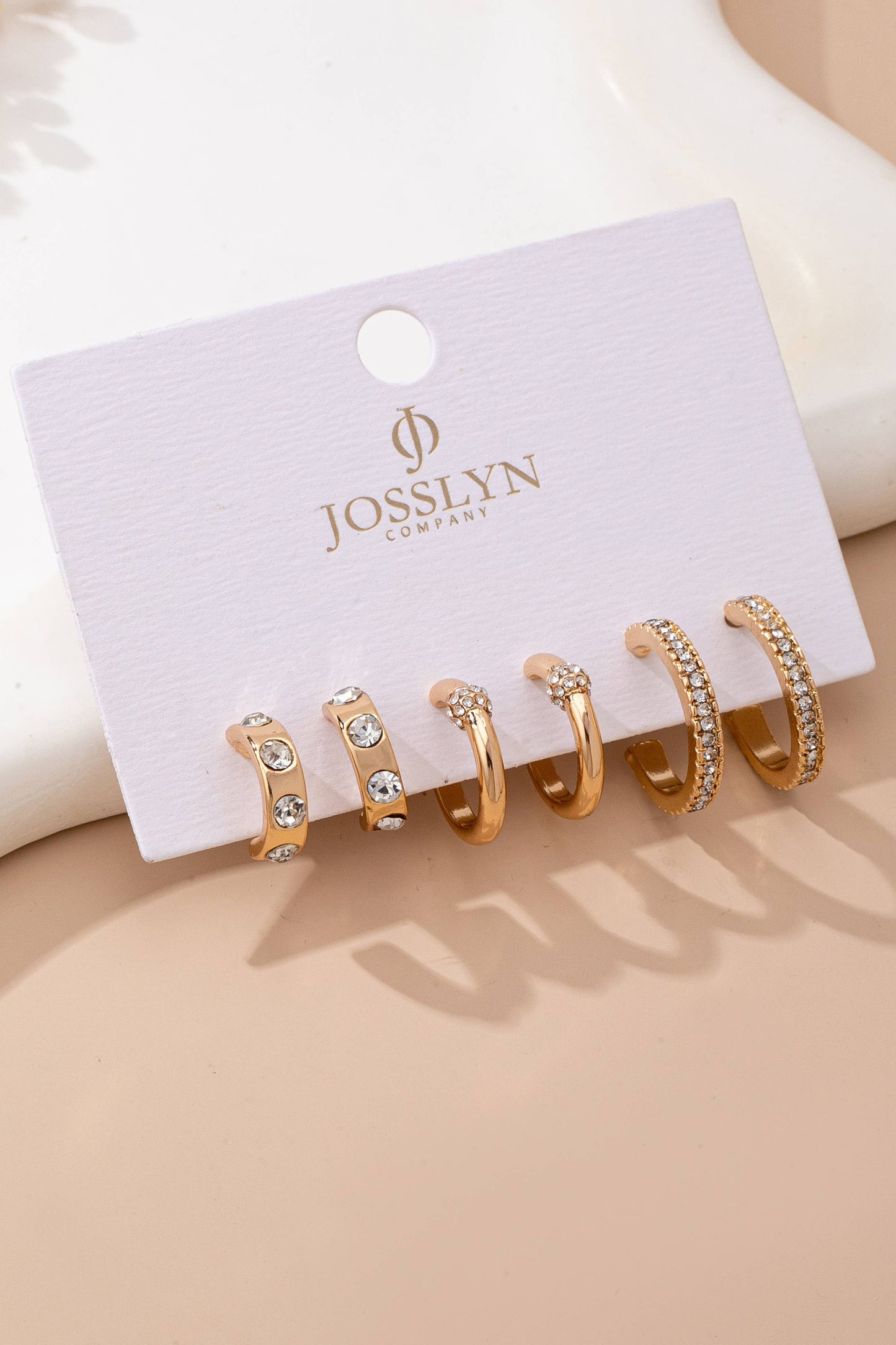 Studded Huggie Hoop Earring Set
