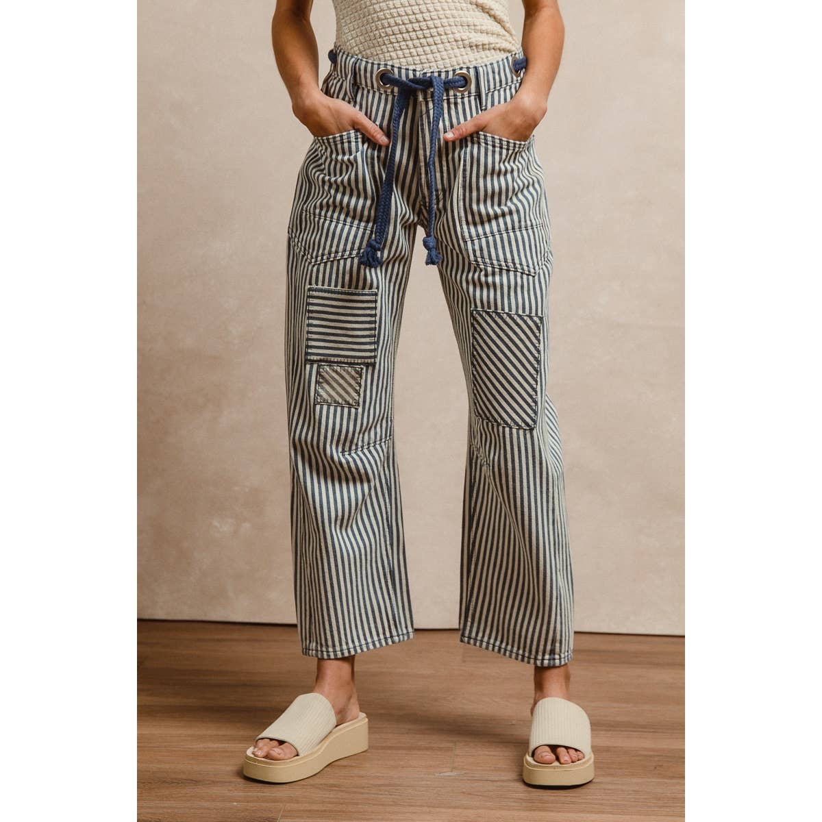 Striped Twill Pants
