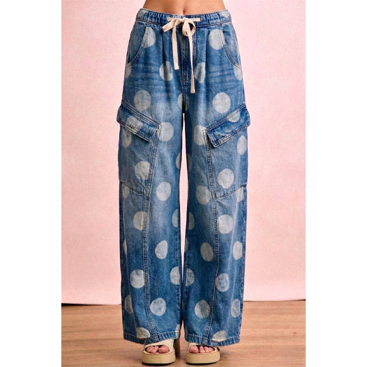 Polka Dot Cargo Jeans