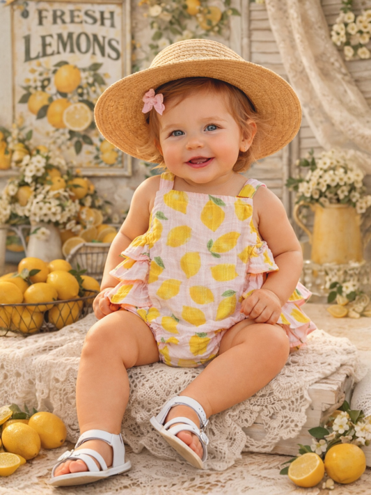 Lemon Sorbet / Muslin Ruffle Sunsuit