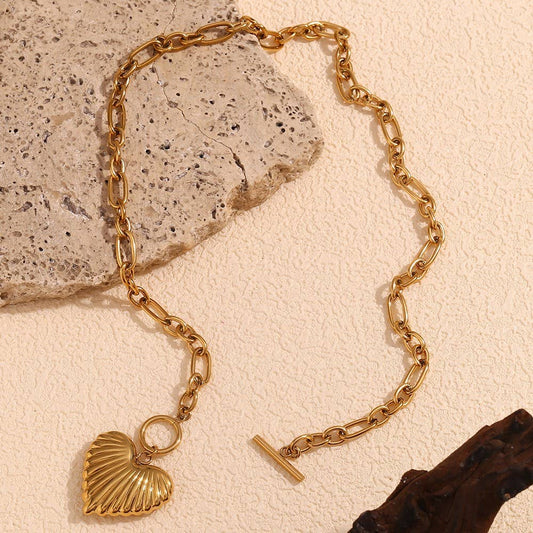 Waterproof Heart Toggle Necklace