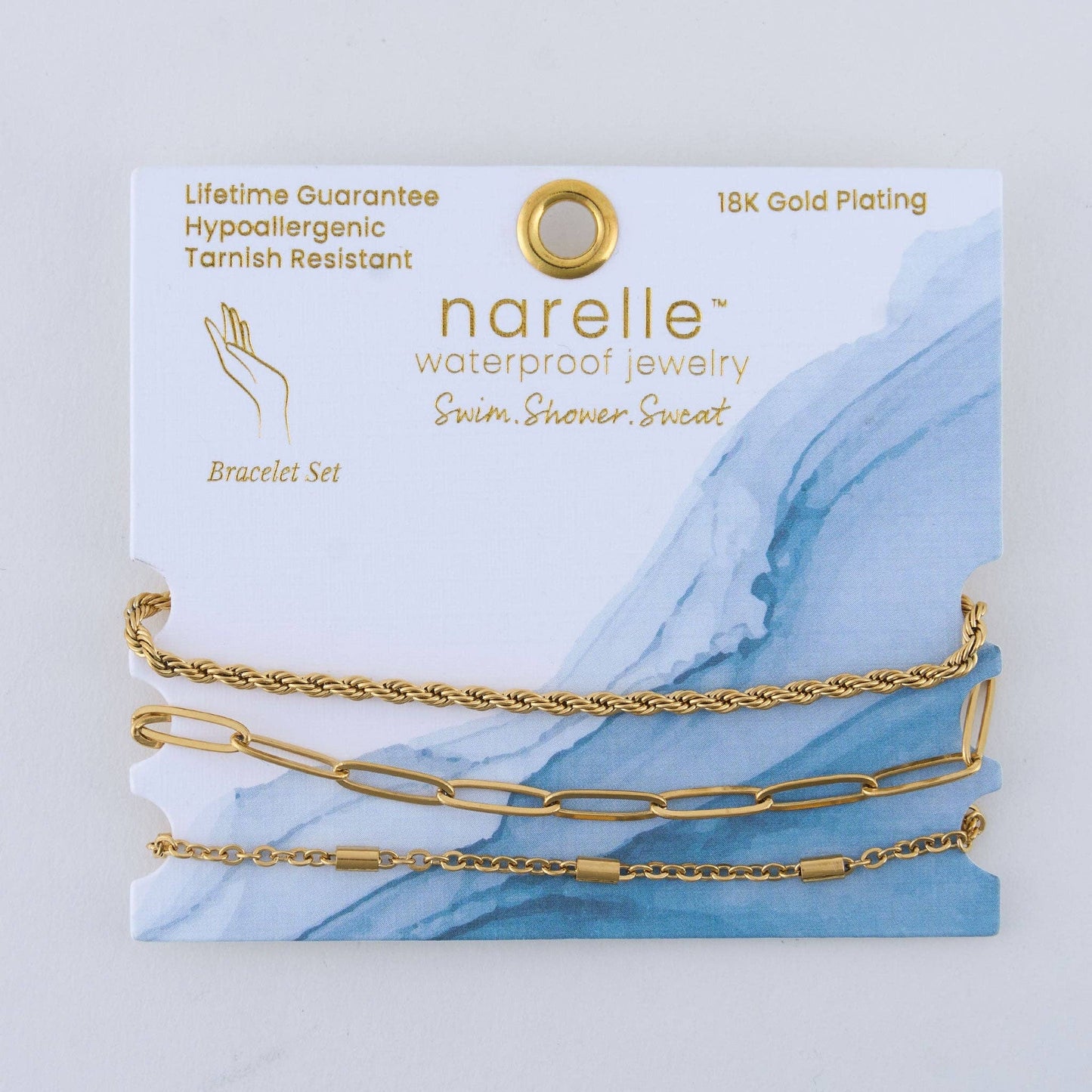 Waterproof Bracelets Narelle Twisted Chain Trio Set