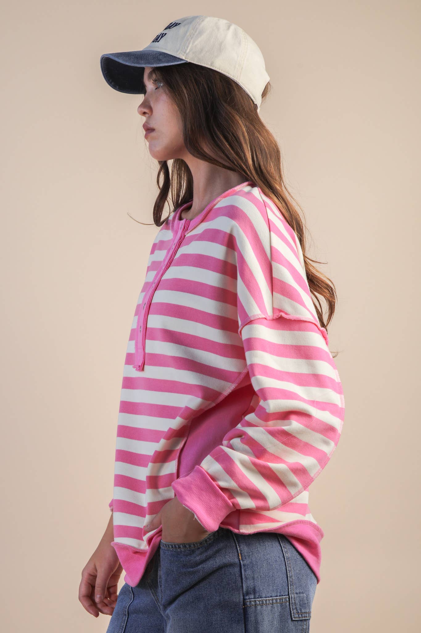 Oversized Striped Rugby Top