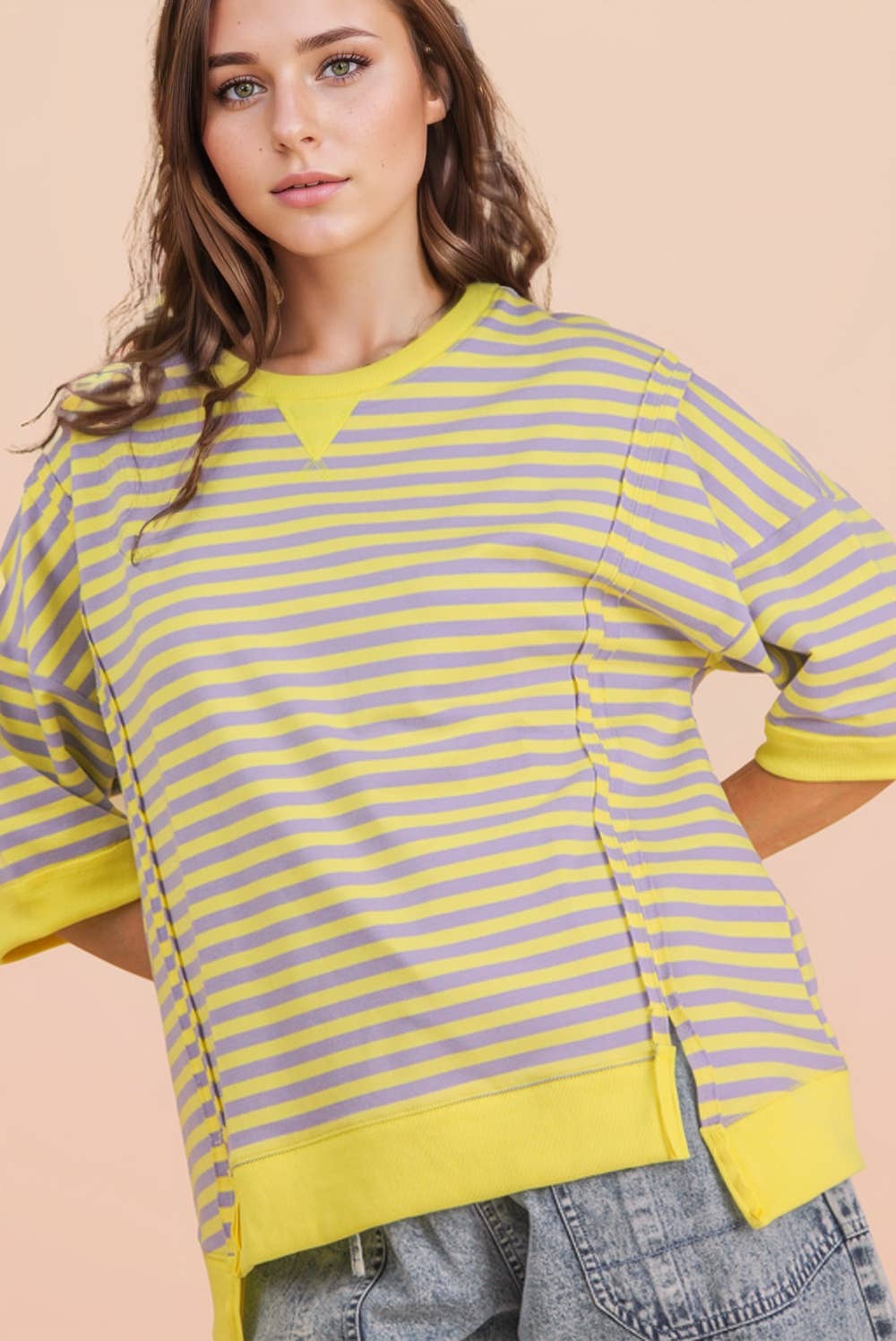 Ava Stripe Casual Knit Top