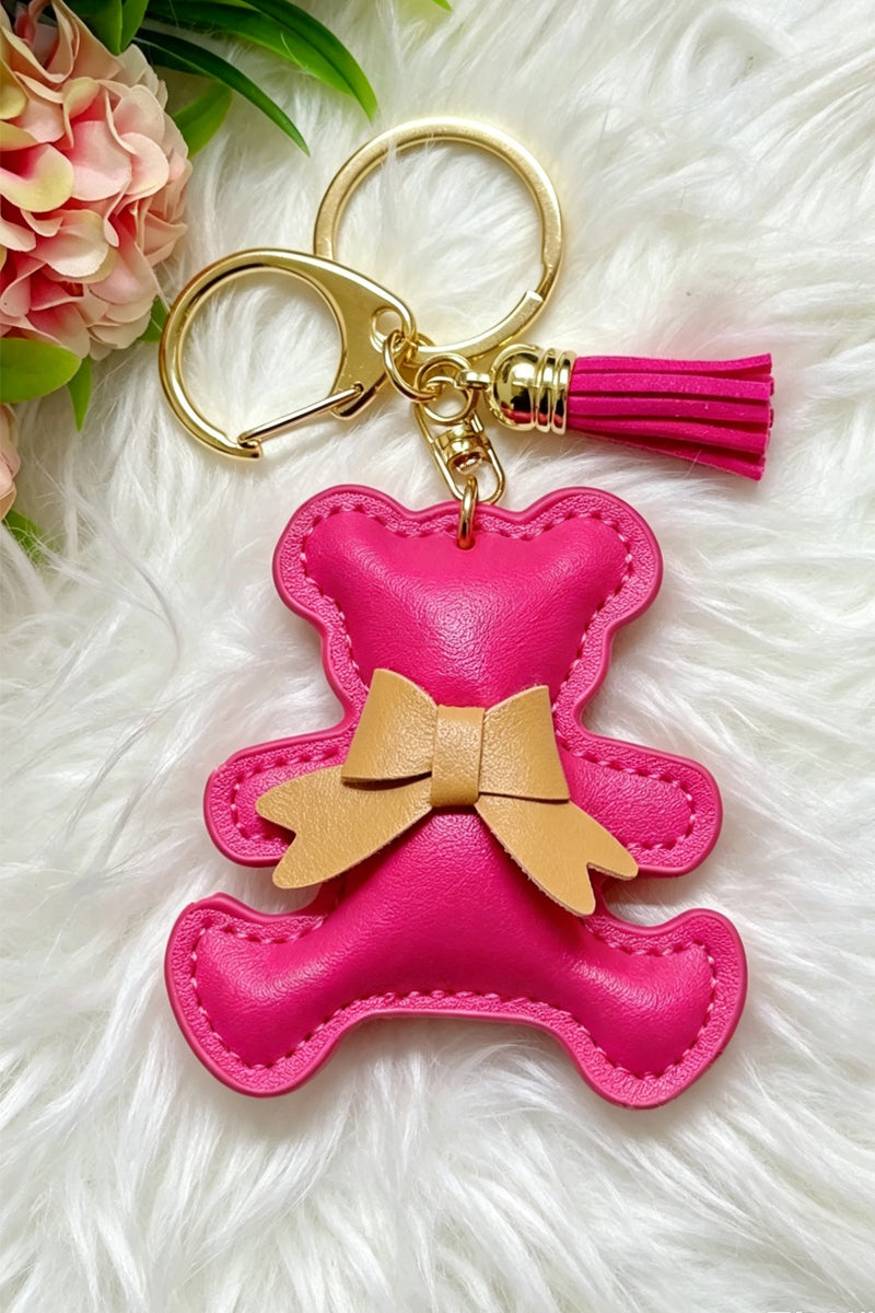Vegan Leather Teddy Bag Charm
