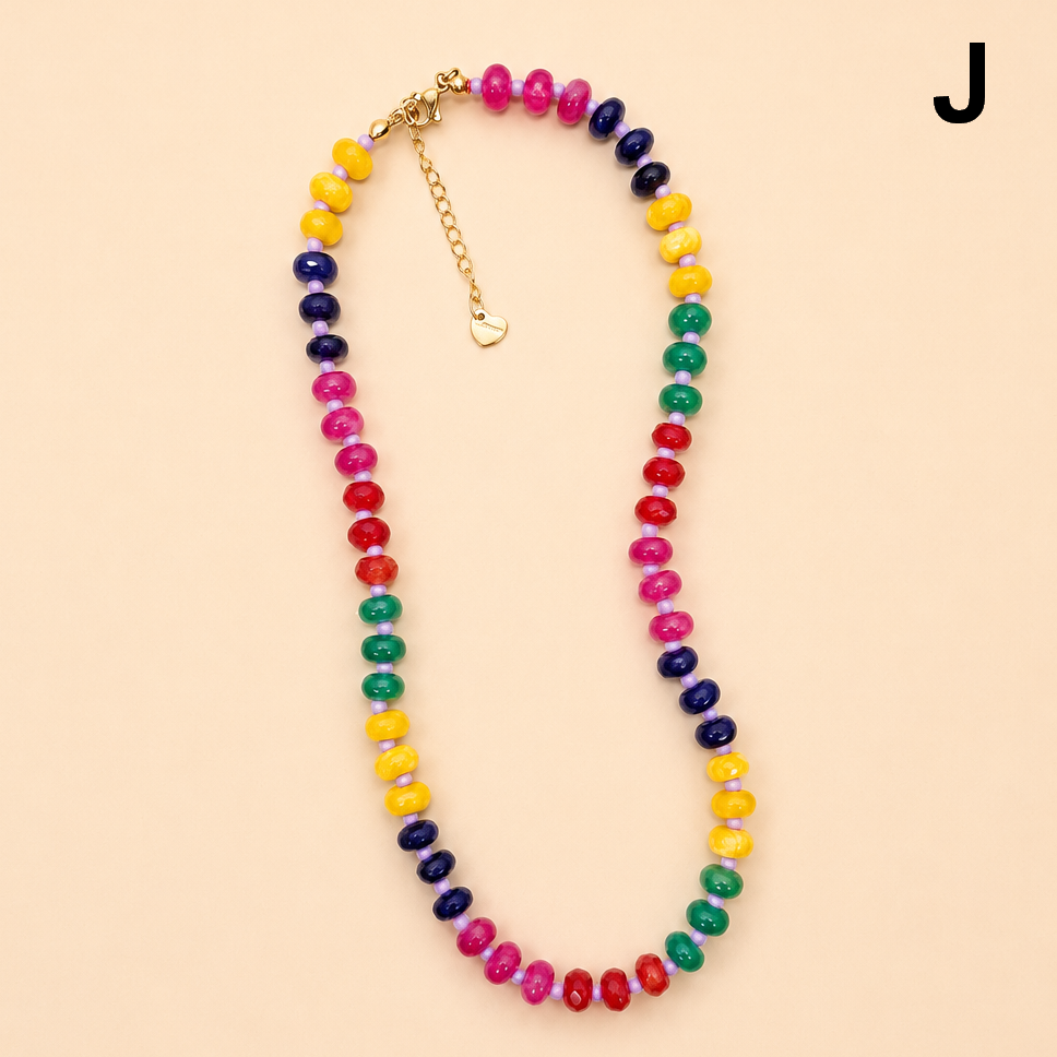 Stone Glass Bead Necklace
