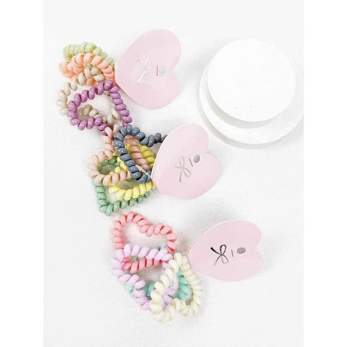Heart Shape of Spiral Hair Tie Set