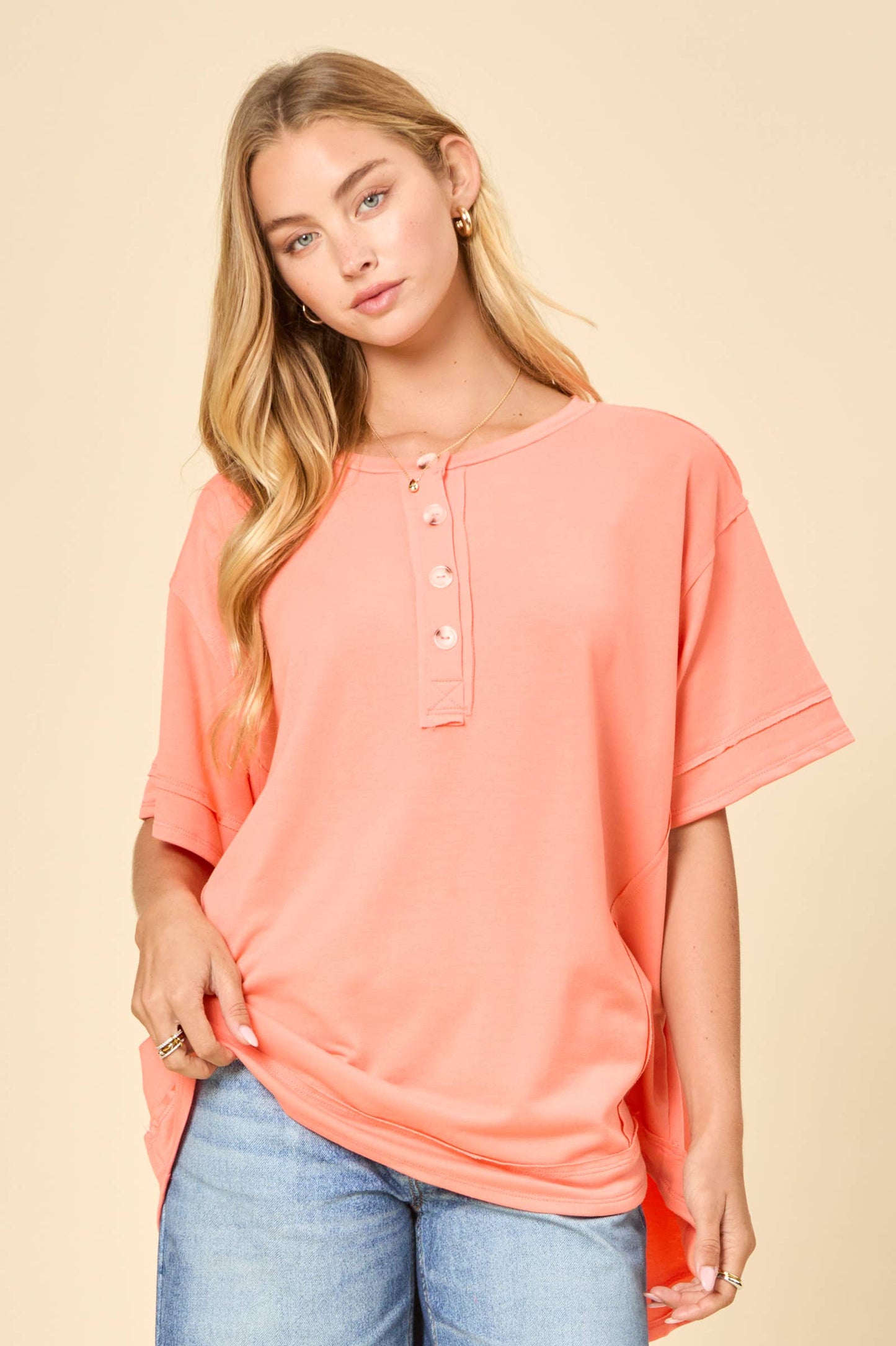 Textured Terry Knit Top