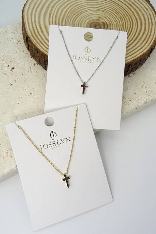 Mini Cross Necklace Gold