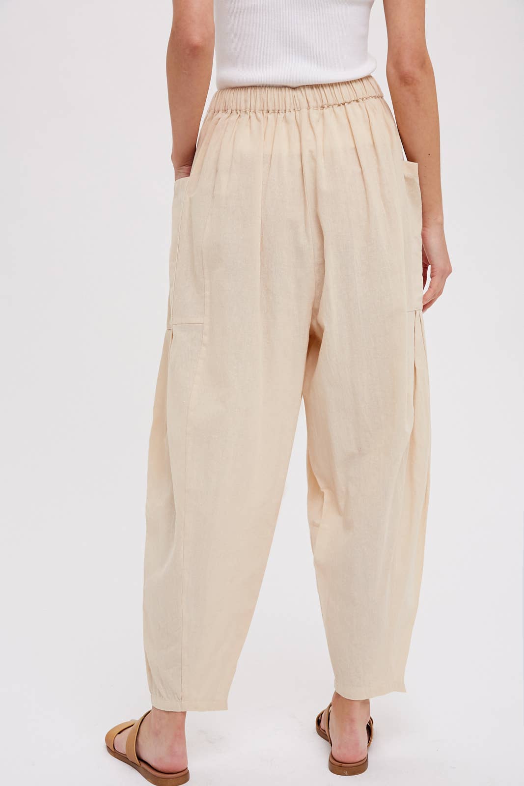 Linen Blend Wide Leg Pants