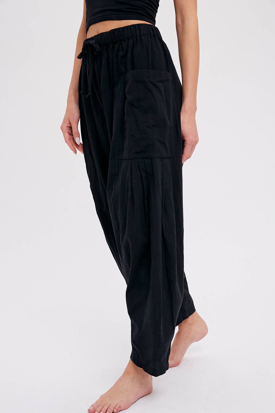 Linen Blend Wide Leg Pants