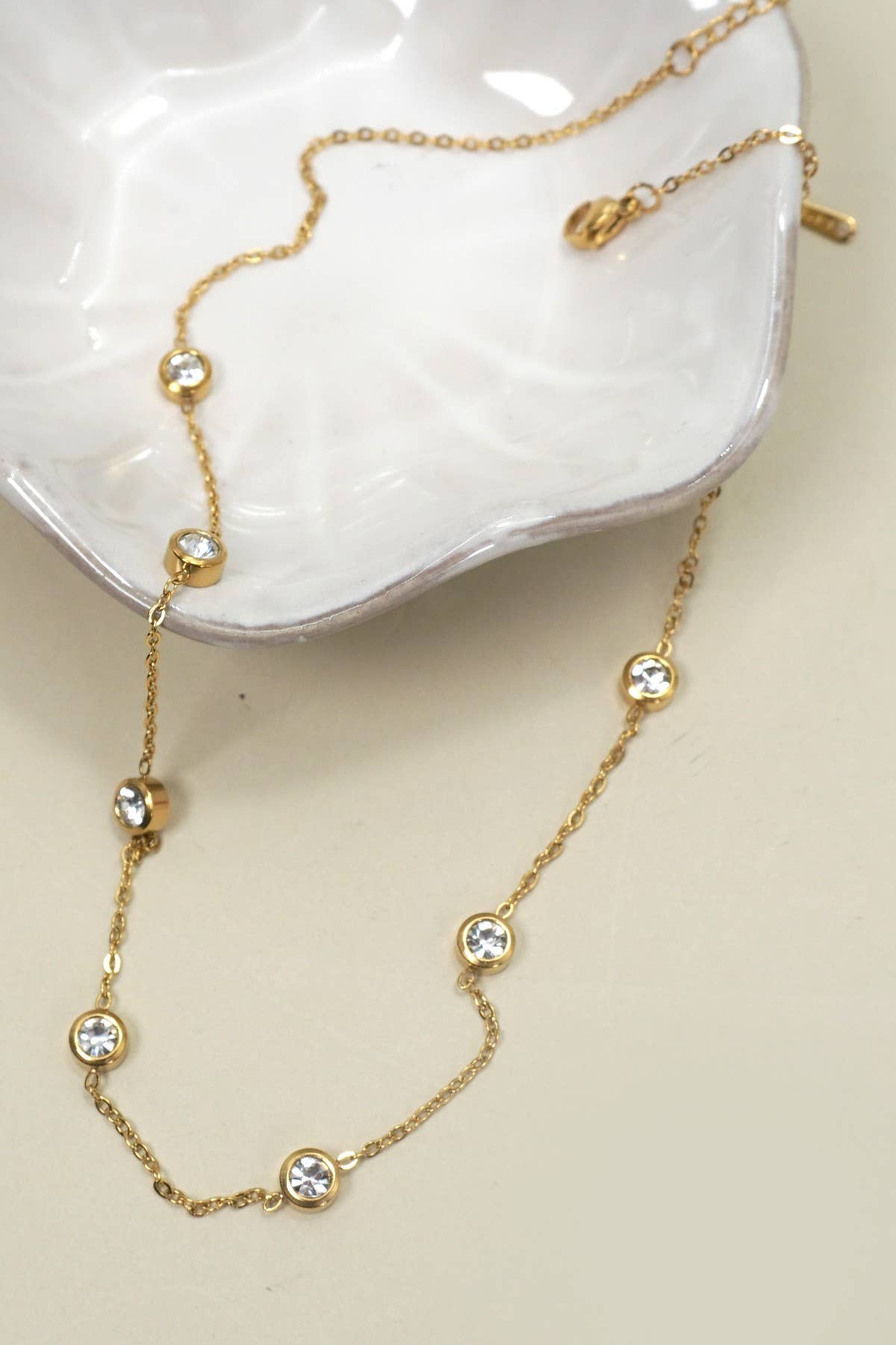 Waterproof Diamond Dot Necklace
