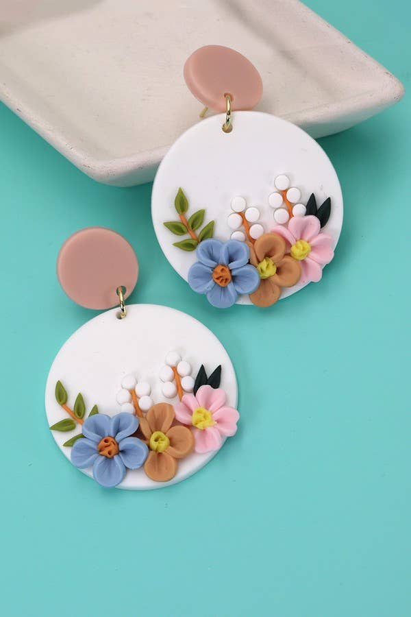 Flower Clay Earrings