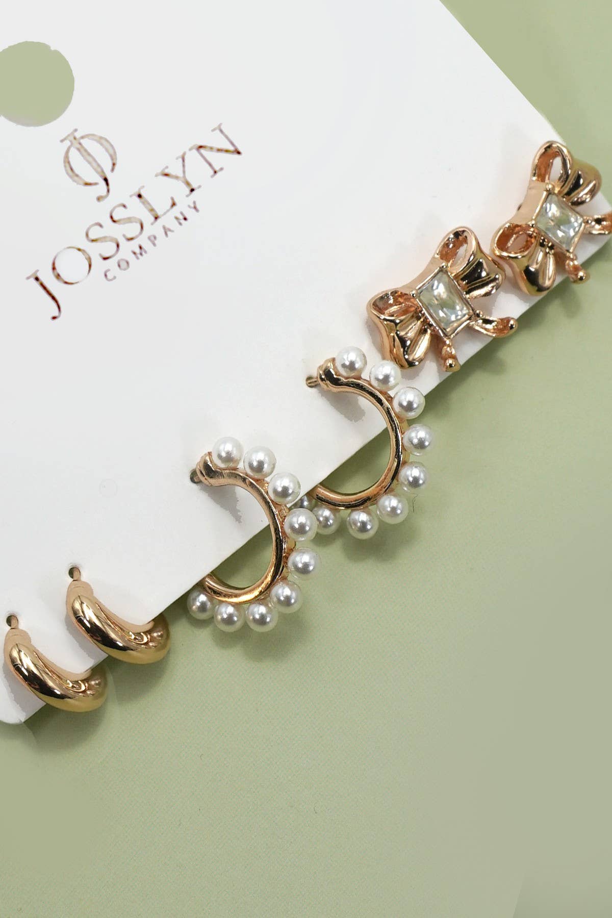 Bow Hoop Trio Earrings