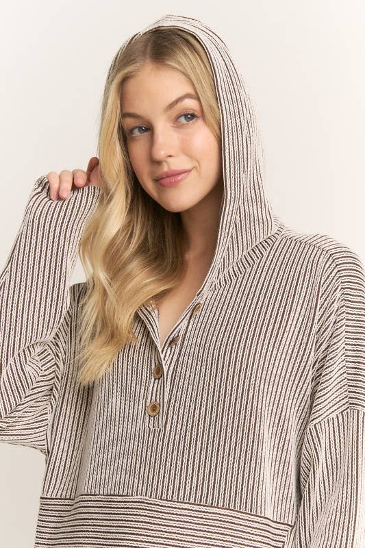 Brown Stripe Hoodie