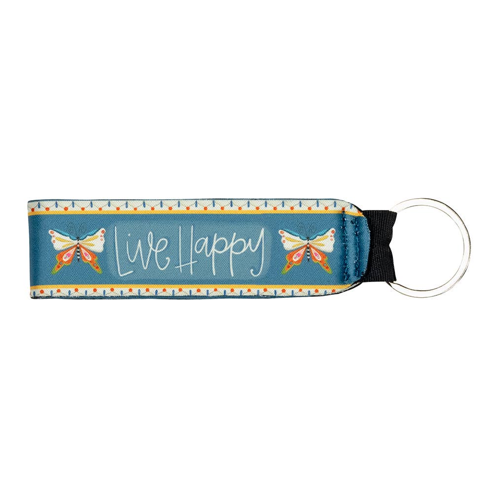 Live Happy Wristlet Keychain