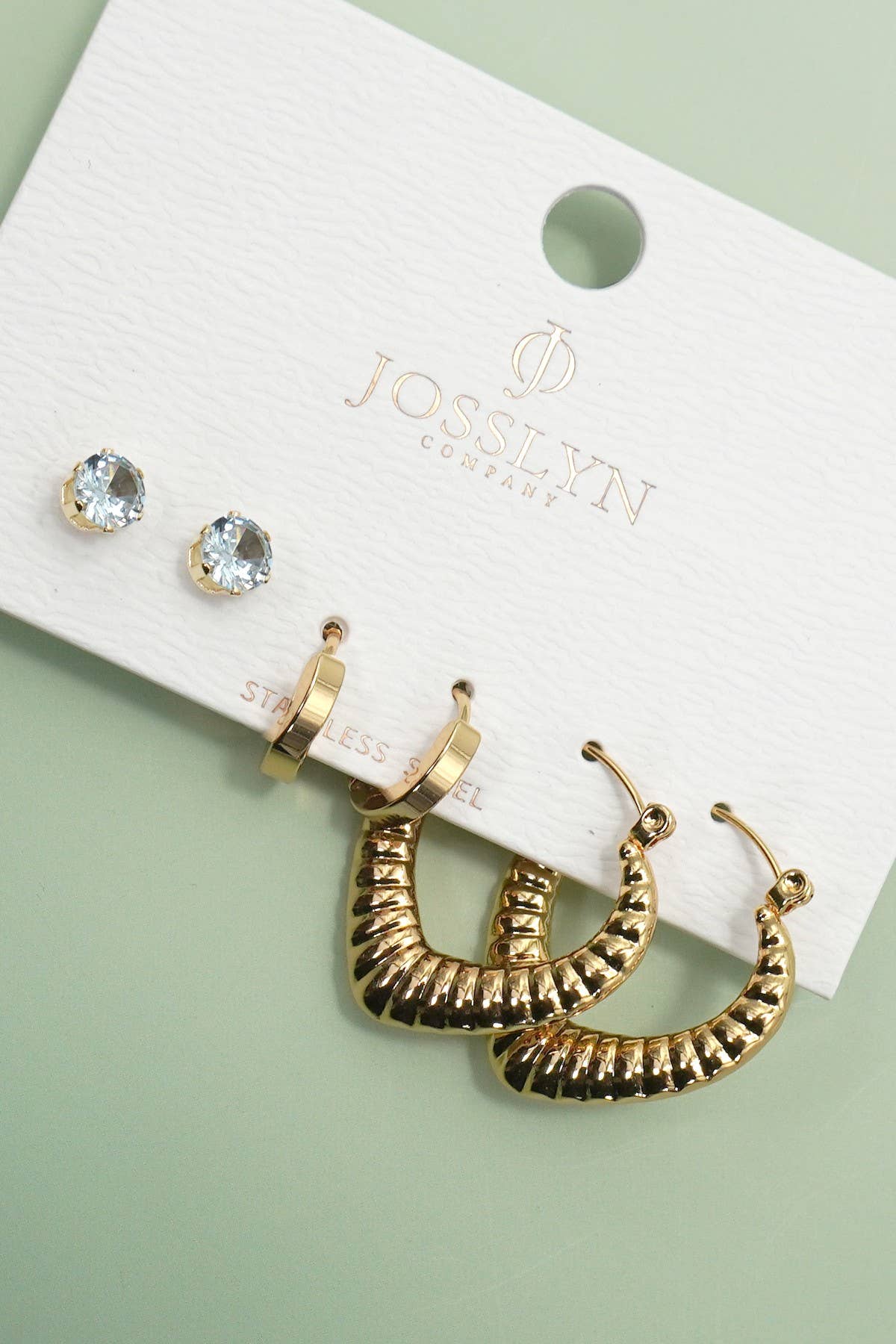 Waterproof Stud & Hoop Trio
