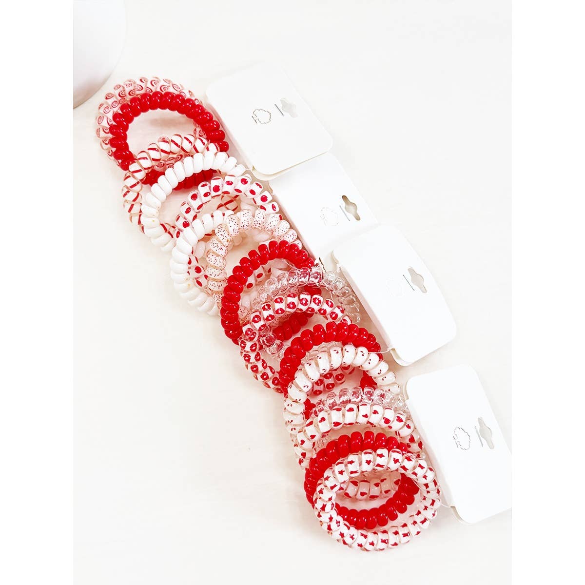 Red Spiral Hair Ties