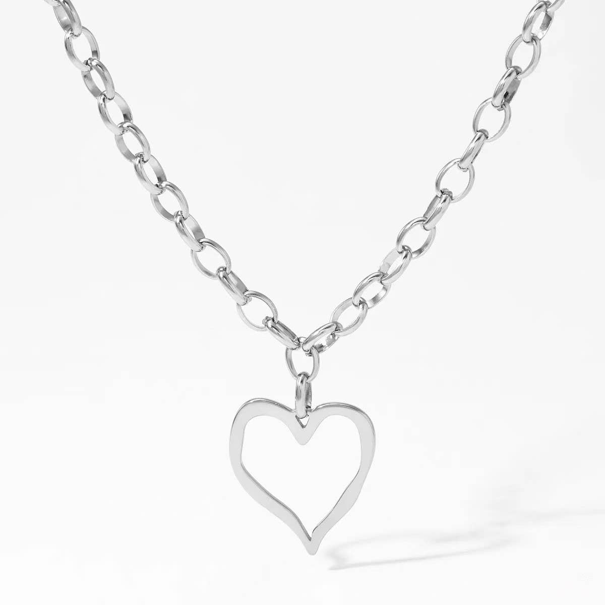 Waterproof Chunky Heart Necklace