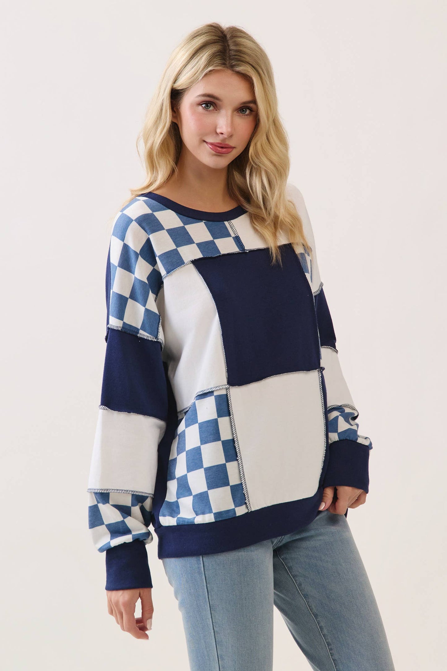 Pink Checker Pullover